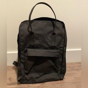 New! Black Fjallraven Re-Kanken Backpack